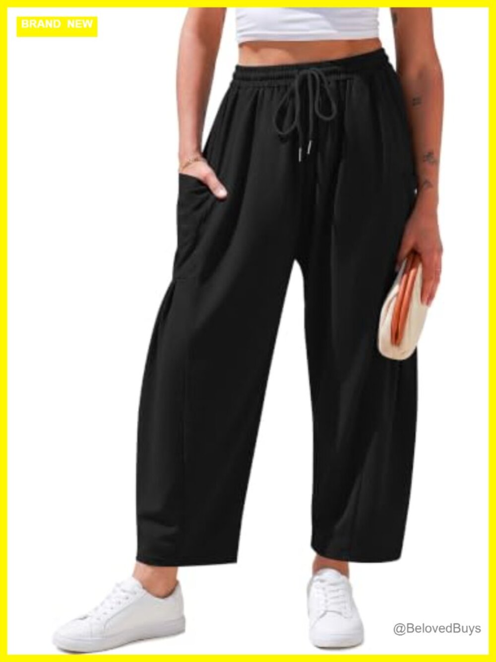 TARSE Wide Leg Sweatpants Women Cotton Blend High Waist Relaxed Fit